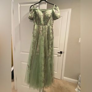 Sage green prom dress